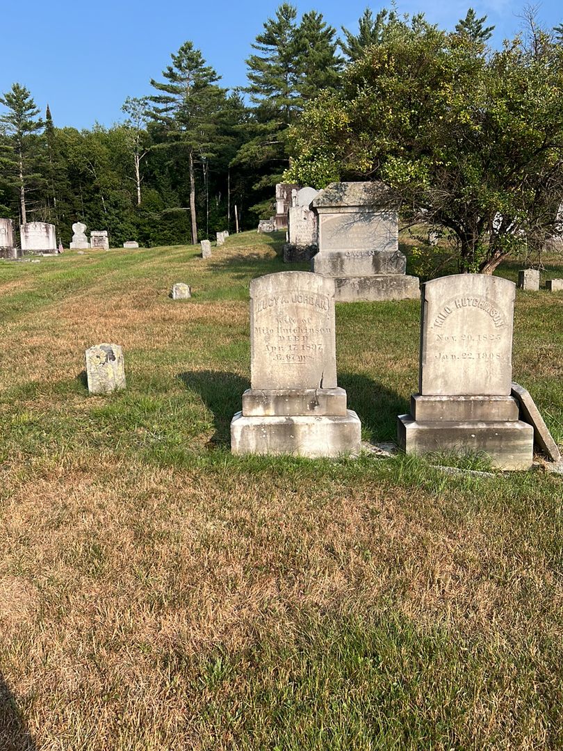 Lucy A. Jordan Hutchinson's grave. Photo 1