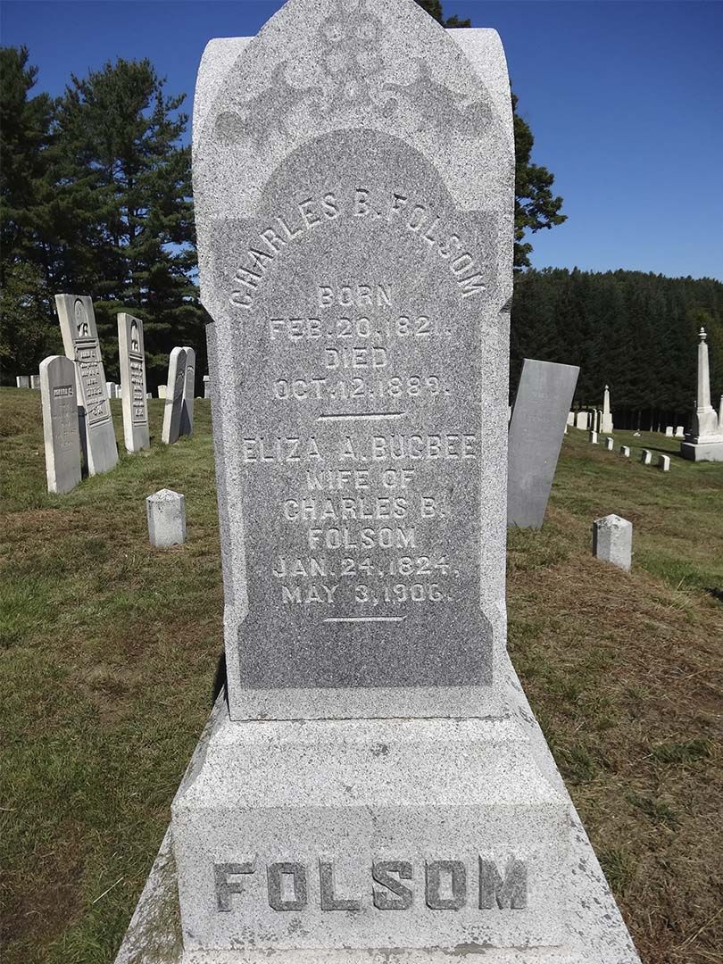 Eliza A. Bucbee "Louisa" Folsom's grave. Photo 1