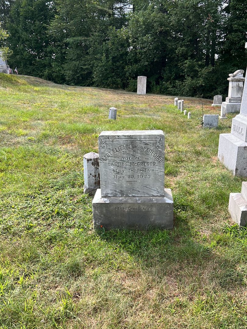 Mary Elizabeth Spaulding McGregor's grave. Photo 1