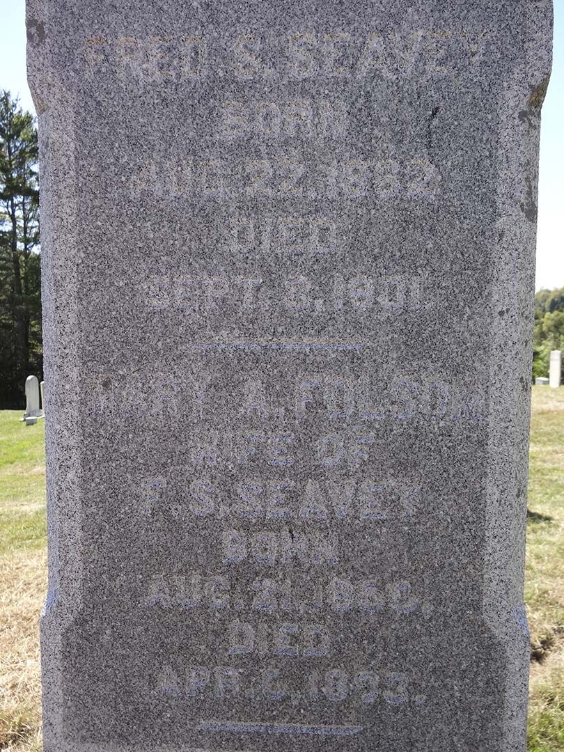 Frederick S. "Fred" Seavey's grave. Photo 1